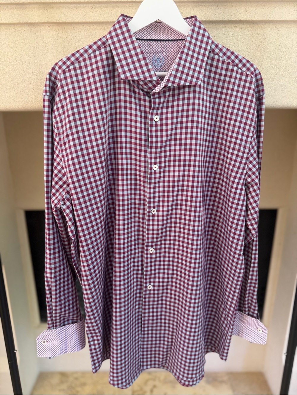 Bugatchi Checkered Shirt - Purple and Baby Blue